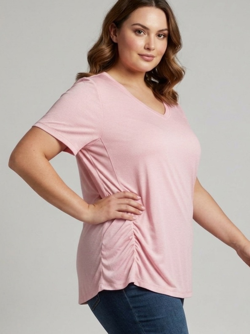 😍SHOW SPECIAL ACX Light Pink Gathered Athletic Top Extra Large